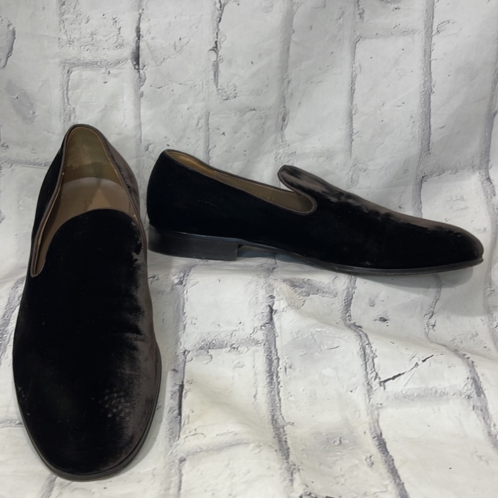 Gianvito Rossi Velvet Marcel Loafers Brown Slip On Leather Soles Unisex